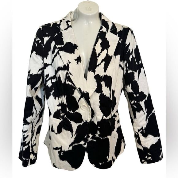 Sandro Cotton Floral Abstract Blazer Jacket - Picture 3 of 13